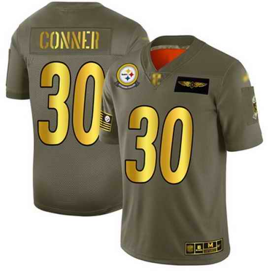 Steelers 30 James Conner Camo Gold Men Stitched Football Limited 2019 Salute To Service Jersey